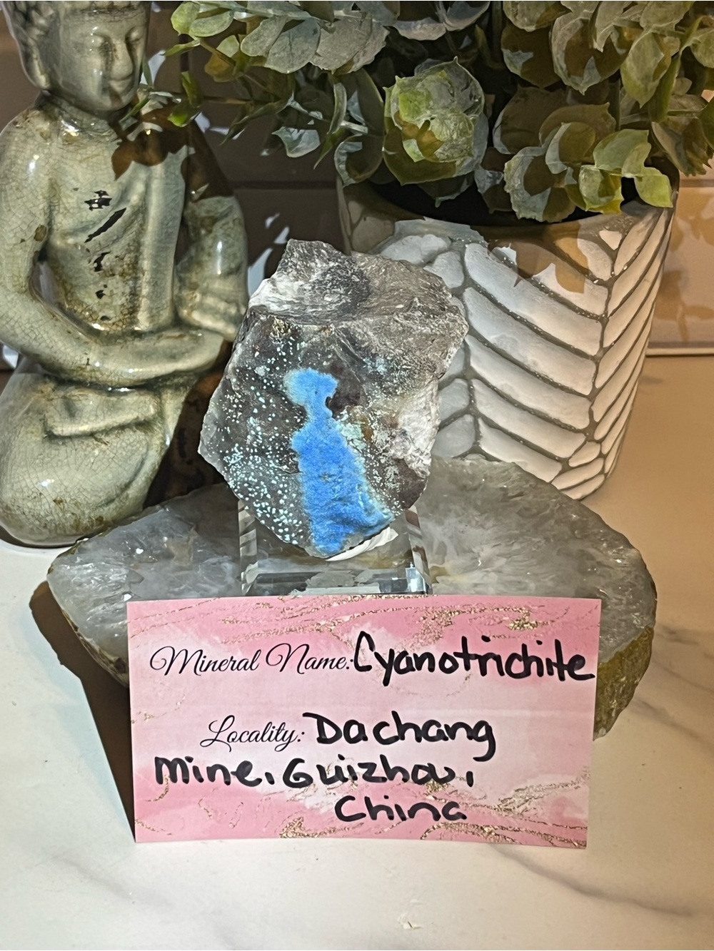 Rare Cyanotrichite Mineral